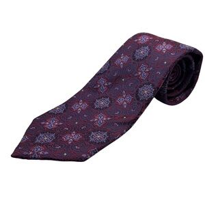 David Donahue Silk Tie, Red & Navy, Like New